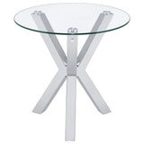 Alexa - Round Tempered Glass Top End Table - Chrome