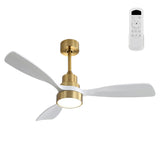 48" Ceiling Fan With 3 Blades, Remote Control Reversible DC Motor For Living Room