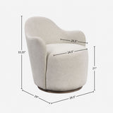 Cocoa - Swivel Barrel Chair With 360° Rotation - Ivory