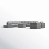 Wicker Sectional Seating Group With Cushions