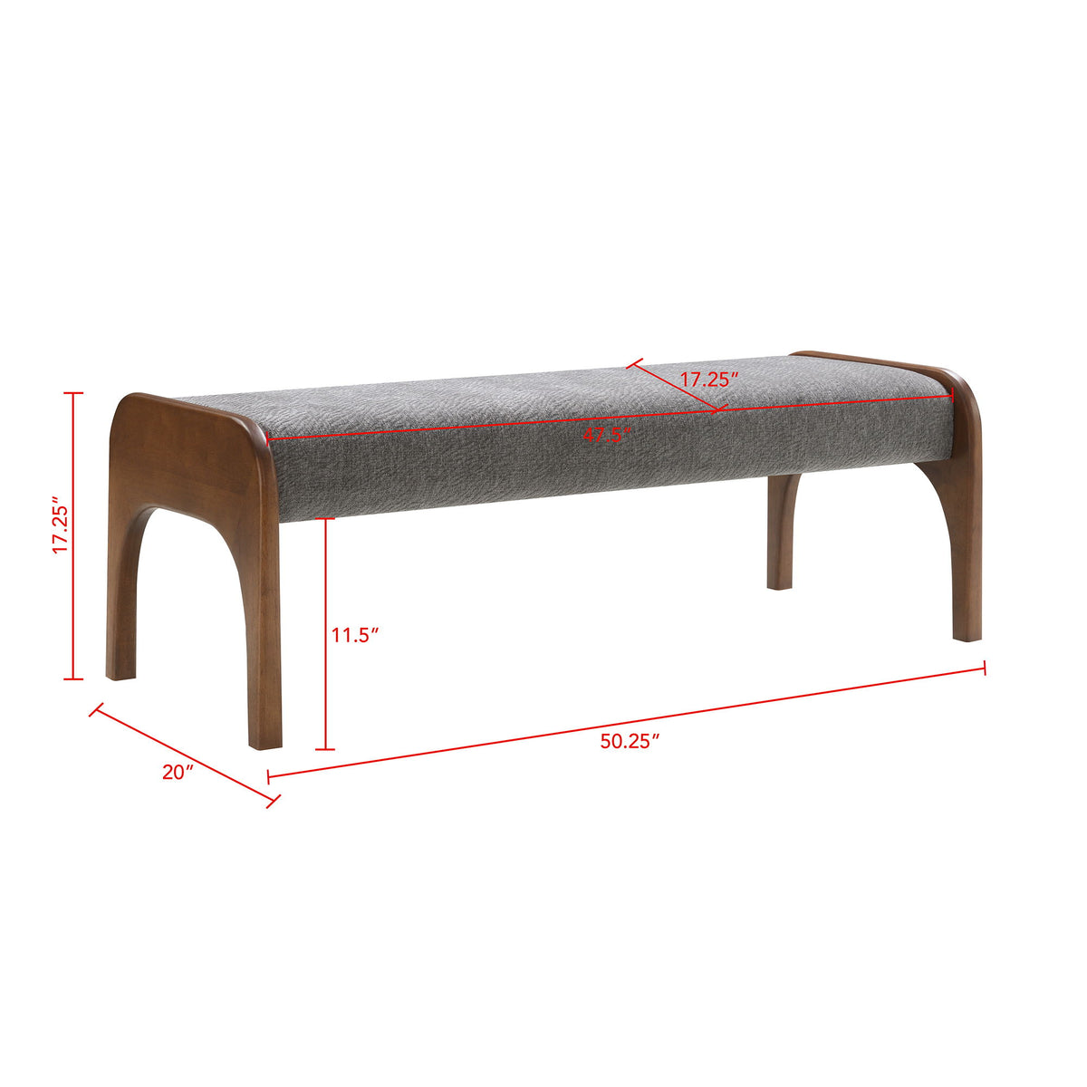 Modern Upholstered Long Bench For Kitchen