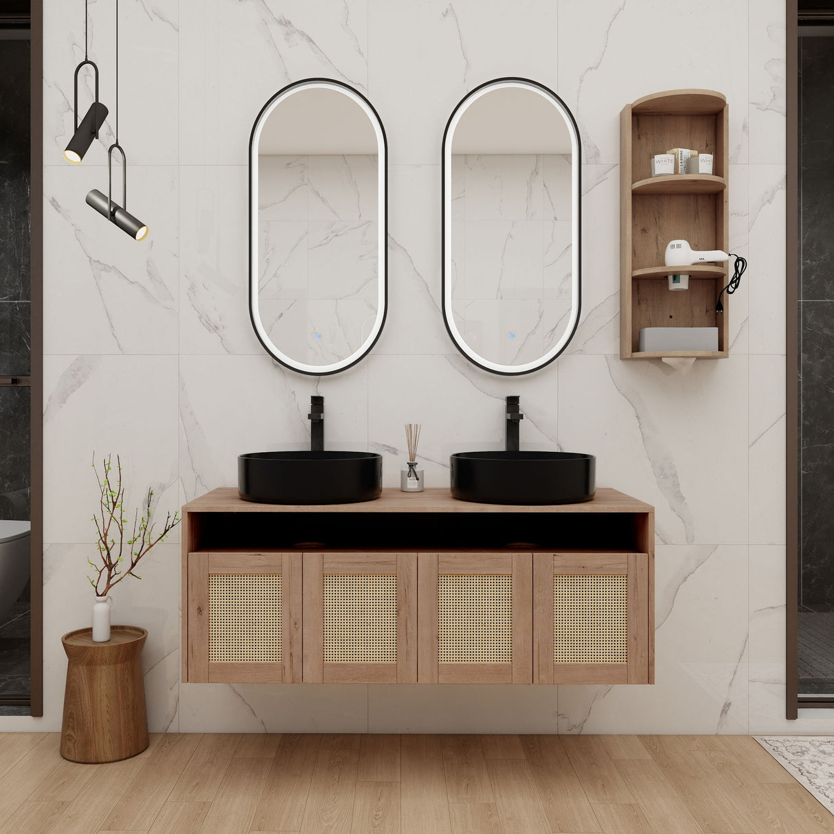 Bathroom Vanity & Art Sink And Storage Rack, Float Mounting Design