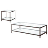 Natasha - 2 Piece Coffee Table Set - Nickel