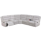 Manual Motion Reclining Loveseat 3 Piece Sectional Set With Console Storage And Cup Holders