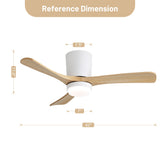 42" Ceiling Fan With DC Motor, Dimmable LED Light, Timer & Memory