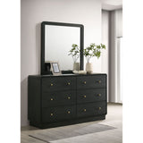 Burton - 6 Drawer Dresser With Mirror - Black