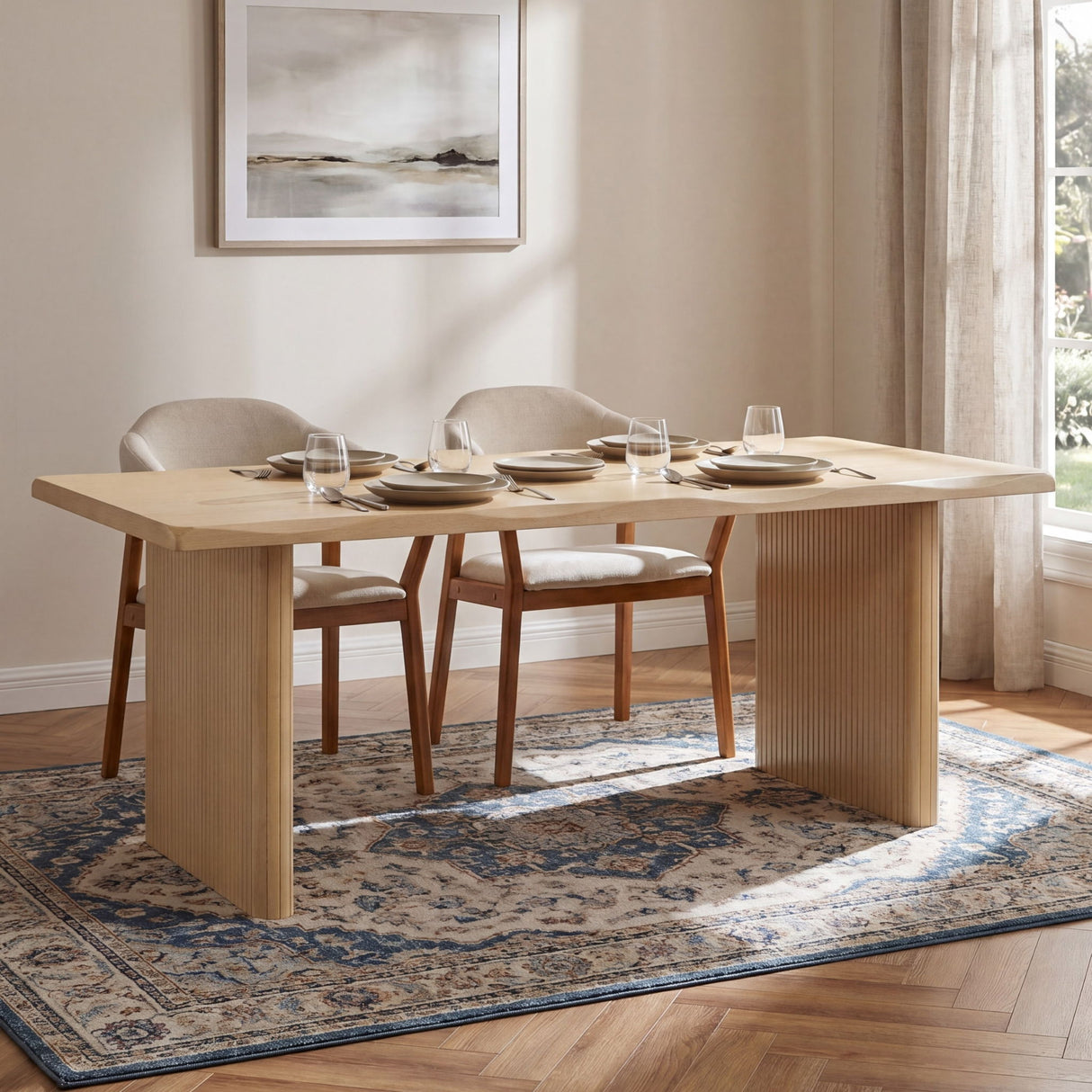 Rectangular Indoor Dining Table - Natural