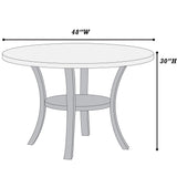 5 Piece Dining Set Chairs, Table With Lower Shelf - Black / Dark Gray / White
