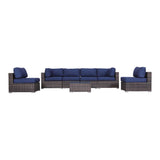 Seating Set With Cushions Handcrafted Wicker Design