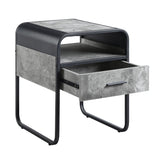 Raziela - End Table With Drawer - Black / Gray
