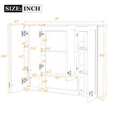 30" Bathroom Cabinet With 5 Adjustable Shelves, Wall Mounted Medicine Cabinet - White