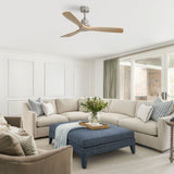 52" Outdoor Ceiling Fan With Remote Control Blades Reversible DC Motor - Brushed Nickel