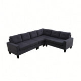 Modular L - Shaped Sectional Sofa 6 Seater 4 Piece Couch With Chaise