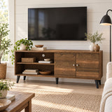 Amidon - TV Stand, With 2 Storage Shelves And 1 Cabinet