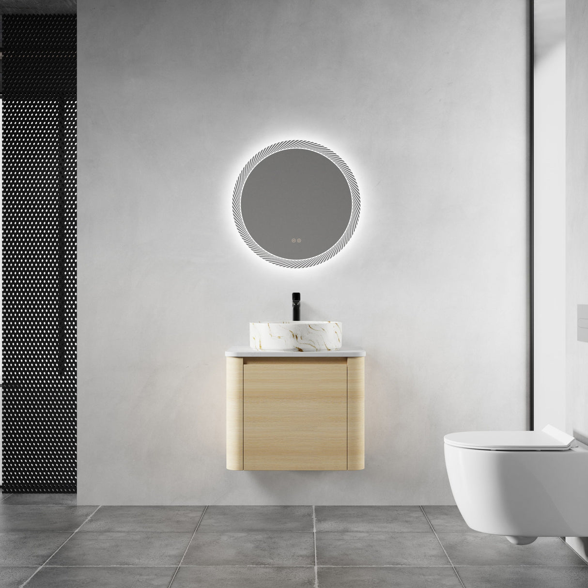 Mounted Bathroom Vanity & Art Sink, Soft Close Door