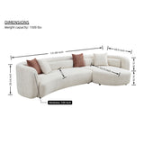 Curved Sectional Sofa, L - Shape Modular Chaise