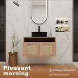 Bathroom Vanity & Art Sink, 2 Soft Close Doors, Float Mounting Design