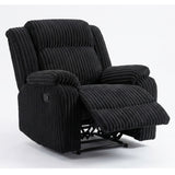 Motion Recliner Chair With Plush Armrests For Living Room, Soft Seat - Black