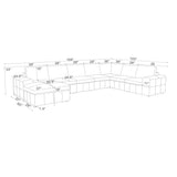 Large Square Arms Modular Sectional