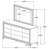 9 Drawer Dresser With LED Mirror, Touch Activated Lighting - White