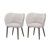 Dining Chair With Curved Padded Back (Set of 2) - Gray