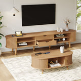 TV Stand & Coffee Table Set With Charging Station