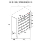 Talia - 8 Drawer Chest - White