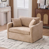 Farmhouse Accent Chair With 2 Bolster Pillows