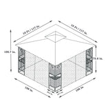 Patio Gazebo Tent With Ventilated Double Roof And Mosquito Net