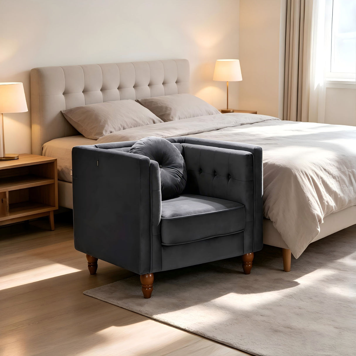 Chesterfield Accent Tufted Square Arm Side Chair
