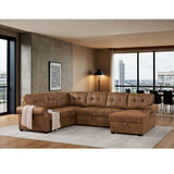 Arm Sectional And Pull Out Bed - Brown