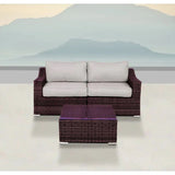 Wicker 2 Person Conversation Set, Durable Outdoor Seating With Cushions Mix - Brown Mix