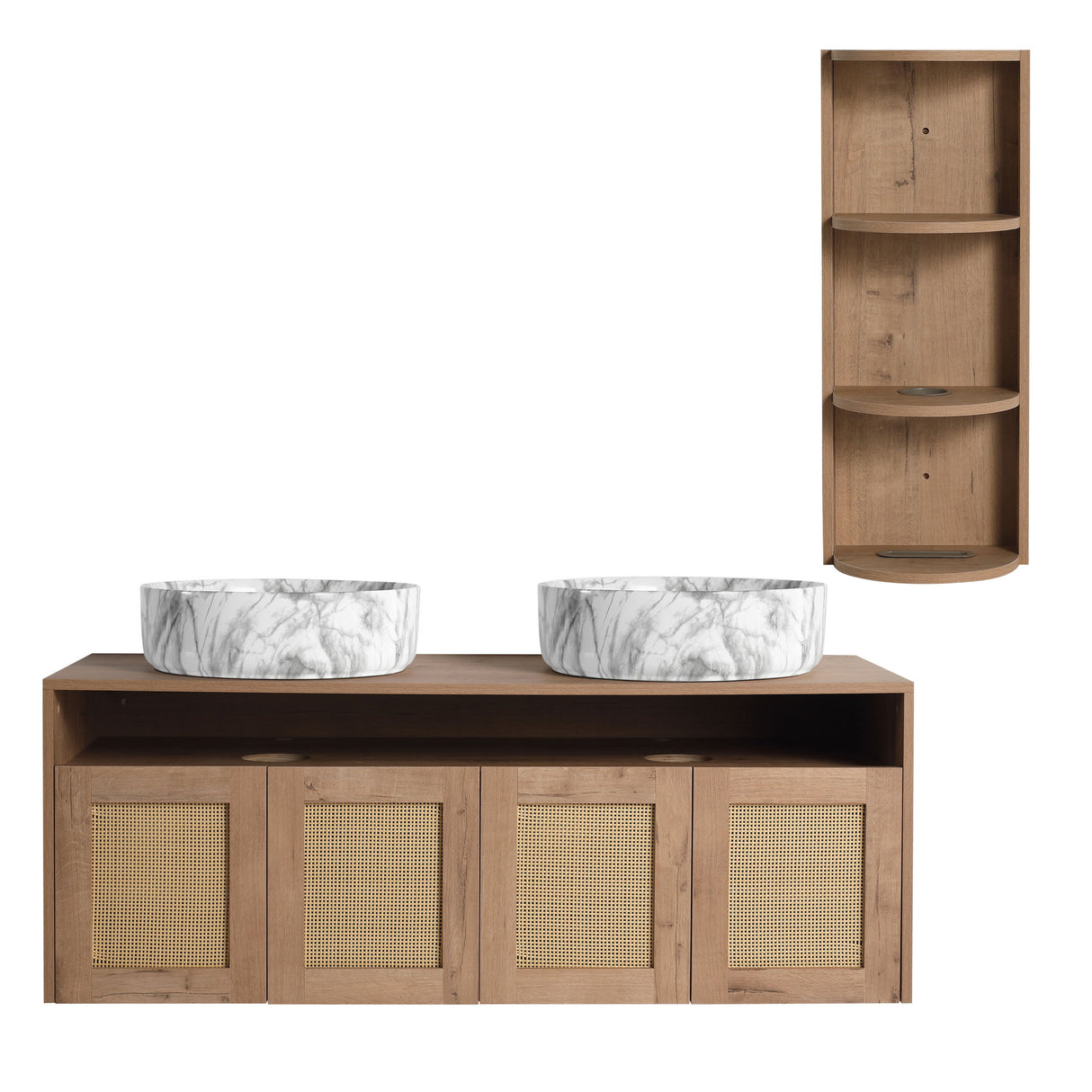 Bathroom Vanity & Art Sink And Storage Rack, Float Mounting Design