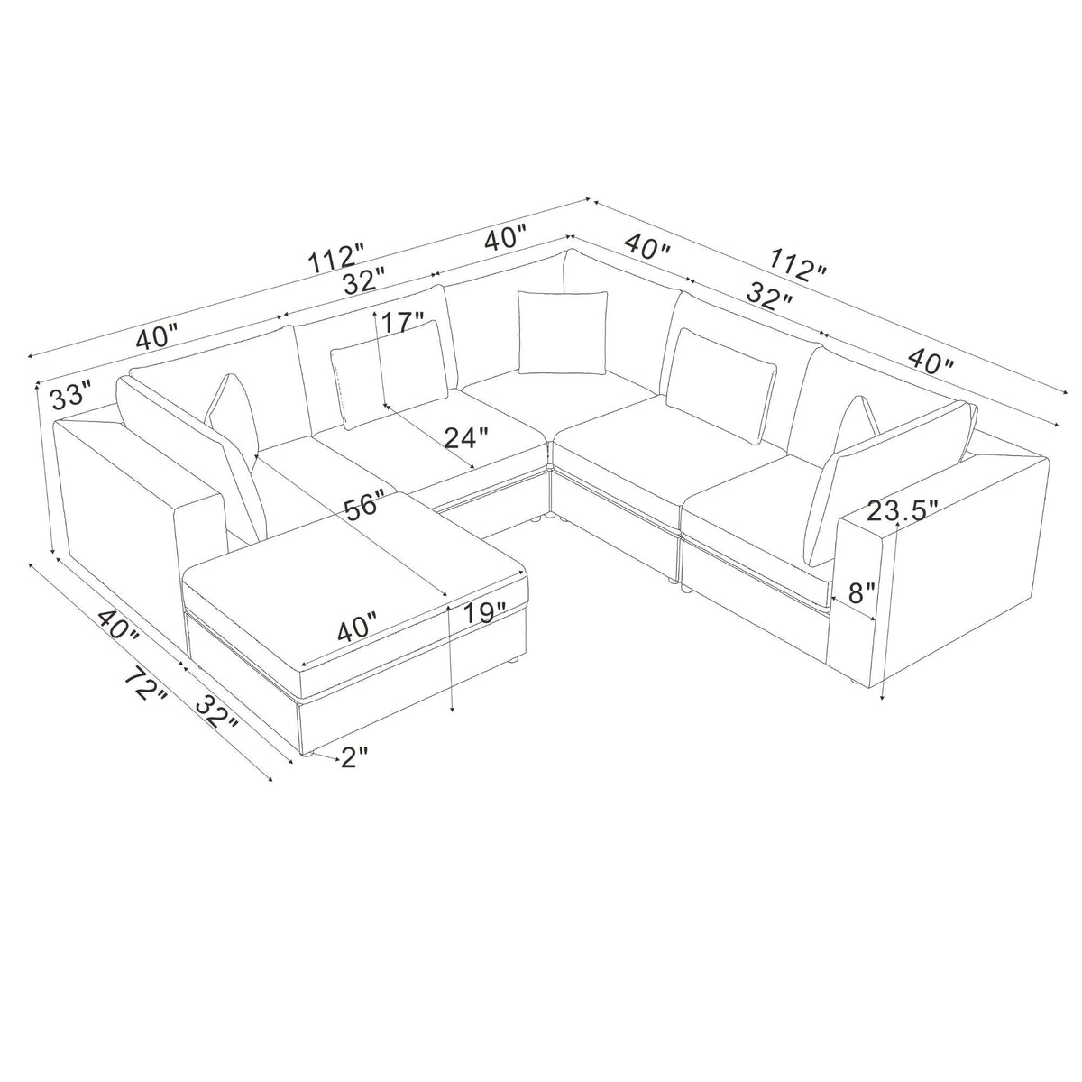 Upholstered Modular Sectional & Custom Configuration