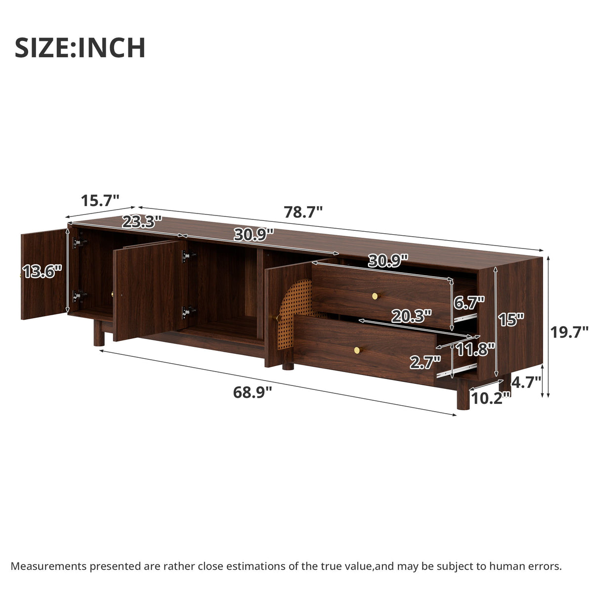 TV Stand With For 85" TVs - Walnut