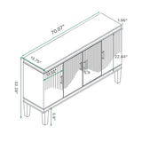 4 Door Cabinet With Adjustable Shelves, Large Storage For Living Room - Champagne