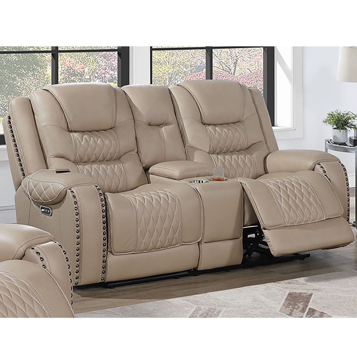 Power Motion Sofa Set With USB Ports And Adjustable Headrests