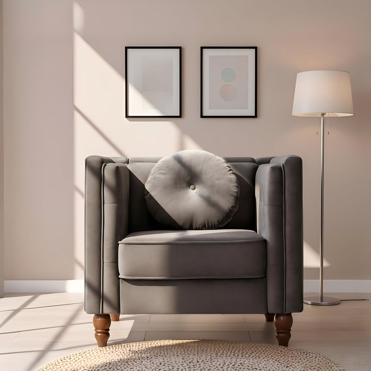 Chesterfield Accent Tufted Square Arm Side Chair