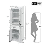 Freestanding Bathroom Vanity, Elegant Design With 4 Doors & 1 Drawer, Adjustable Shelves, Damping Hinges - White