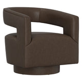 Swivel Accent Chair With Geometric Backrest