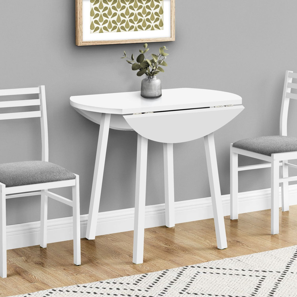 3 Pieces Dining Table Set, Small, Drop Leaf, Contemporary & Modern
