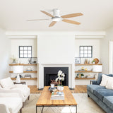 42" Ceiling Fan With Light, Tri Color Dimmable, DC Motor, 5 Blades