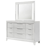 9 Drawer Dresser With LED Mirror, Touch Activated Lighting - White