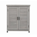 Potting Bench With Storage Cabinet And Metal Table Top For Outdoor