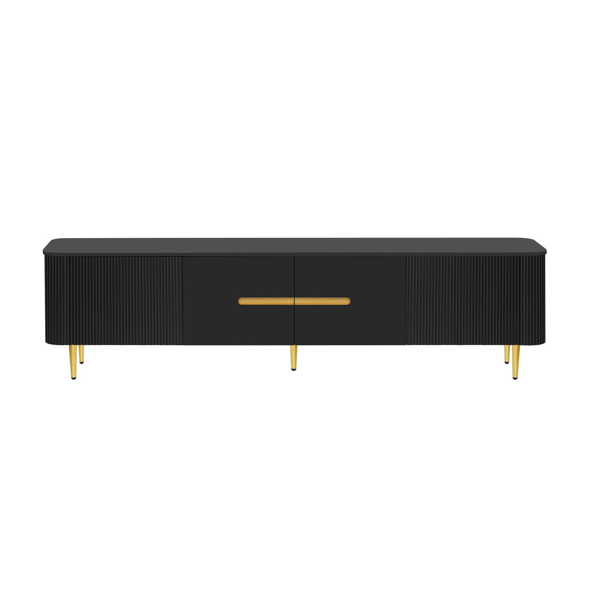 Minimalist TV Stand For TVs Up To 85", Modern Entertainment Center Media Console With 4 Spacious Cabinets For Living Room