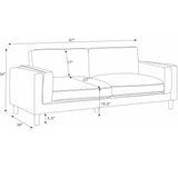 Upholstered Square Arm Sofa - Dark Green
