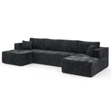 U - Shaped Sectional Sofa, Cup Holders & Side Pockets For Living Room