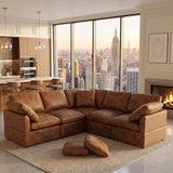 Modular Cloud Sectionals Sofa, Freely Configurable Corner - Light Brown