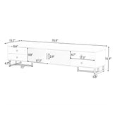 TV Media Console Table, TV Stand With Storage For Living Room - White