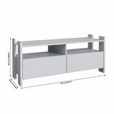 TV Stand For TVs Up To 55" With Open Shelves And 2 Drawers - White